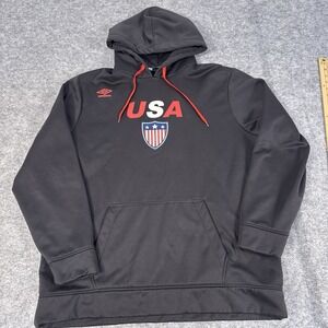 Team USA Hoodie Mens XL Black Soccer Hooded Sweatshirt Flag Patriotic